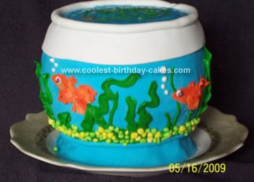 Homemade Fish Bowl Birthday Cake