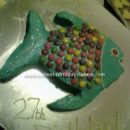 Homemade Fish Shaped Birthday Cake