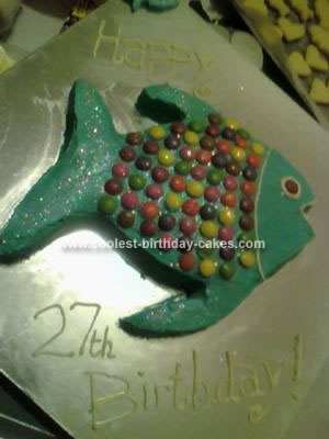 Homemade Fish Shaped Birthday Cake