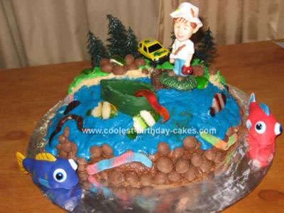 Homemade Fishing Birthday Cake