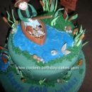 Homemade Fishing in a Boat Cake
