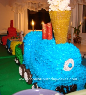 Homemade Five Car Train Birthday Cake