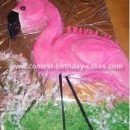 Homemade Pink Flamingo Birthday Cake