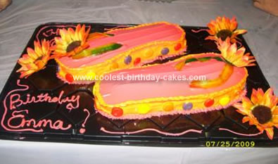 Homemade Flip Flop Birthday Cake