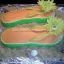 Homemade Flip Flop Luau Cake
