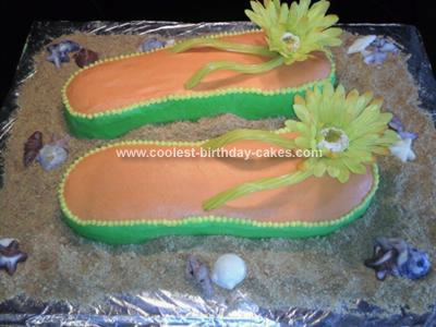 Homemade Flip Flop Luau Cake