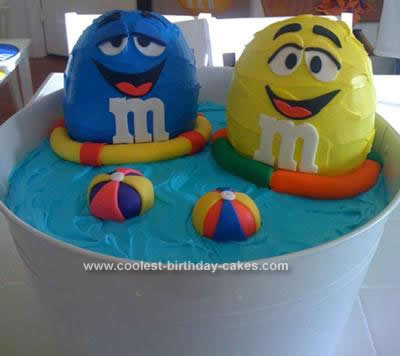 Homemade Floating M & M's Birthday Cake