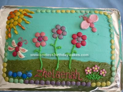 Homemade  Flower Garden Cake