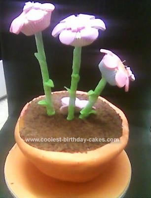 Homemade Flower Pot Birthday Cake