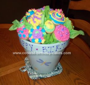 Homemade Flower Pot  Birthday Cupcakes