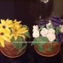 Homemade Flower Pots Birthday Cake