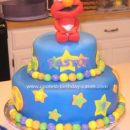 Homemade  Fondant Elmo Birthday Cake
