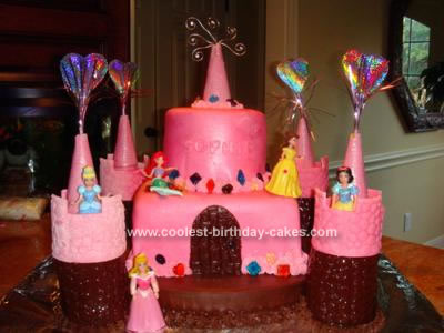 Homemade Fondant Princess Castle Cake
