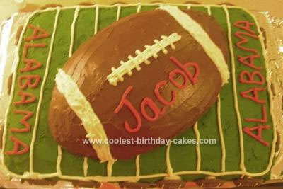 Homemade  Football Birthday Cake
