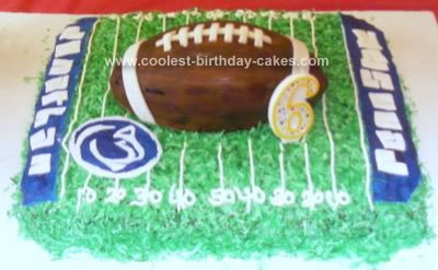 Homemade Football Field Birthday Cake