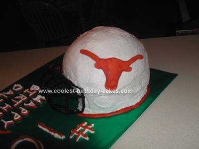 HomemadeTexas Longhorn Helmet Birthday Cake