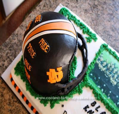 Homemade  Football Helmet Cake
