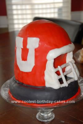 Homemade Football Helmet Cake