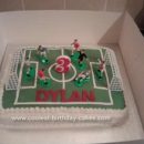 Homemade Football Pitch Birthday Cake