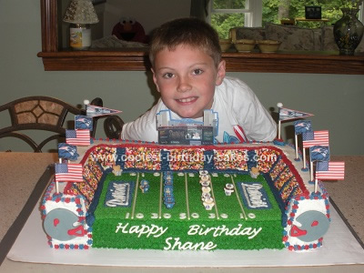 Homemade Football Stadium Birthday Cake
