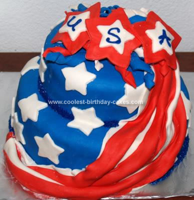Homemade Fourth of July Flag Cake
