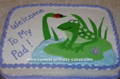 Cool Homemade Frog on a Lily Pad Cake