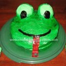 Homemade Frog Cake and Cupcakes