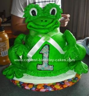 Homemade Froggie 1st Birthday Cake