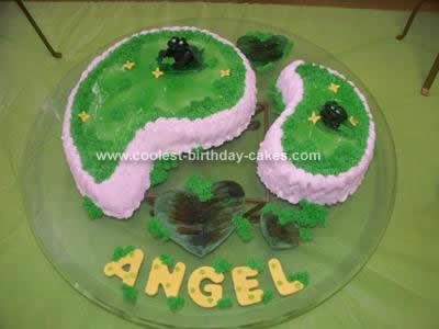 Homemade Frogs in Swamp Birthday Cake
