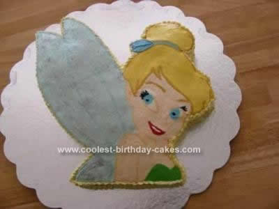 Homemade Frozen Buttercream Tinkerbell Birthday Cake