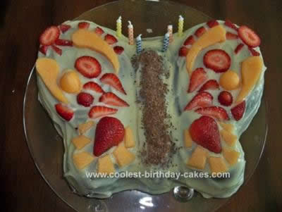 Homemade Fruity Butterfly Cake