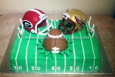 Homemade GA vs. FSU Football Birthday Cake