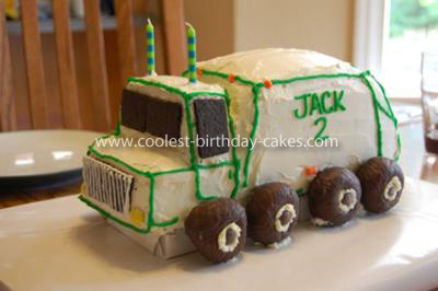 Homemade Garbage Truck Birthday Cake
