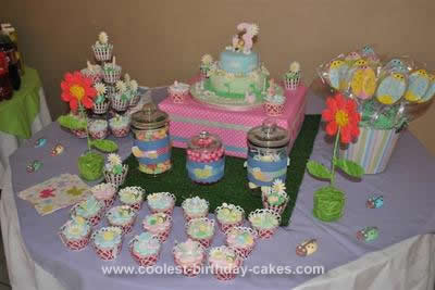 Homemade Garden Bug Birthday Cupcakes and Cake