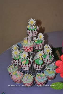 Homemade Garden Bug Birthday Cupcakes and Cake