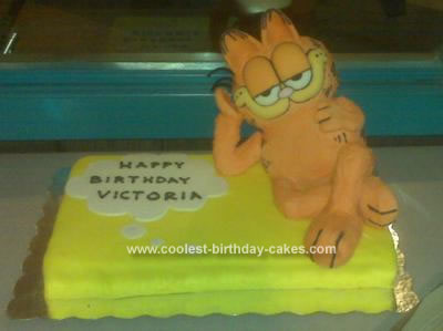 Homemade Garfield Birthday Cake