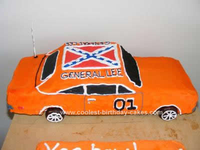 Homemade General Lee Car Cake