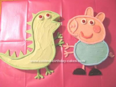 Homemade George and Mr Dinosaur Cakes