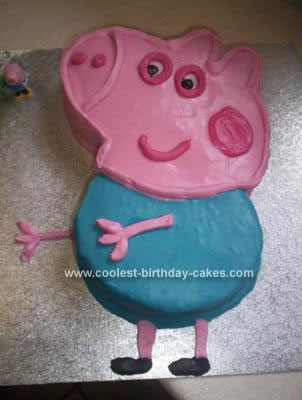 Homemade George Pig Birthday Cake