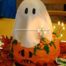 Homemade Ghost and Pumpkin Cake