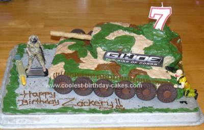 Homemade GI Joe Tank 7th Birthday Cake