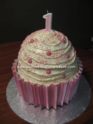 Homemade Giant Cupcake Cake
