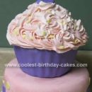 Homemade Giant Cupcake First Birthday Cake Idea
