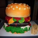 Homemade Giant Hamburger Birthday Cake