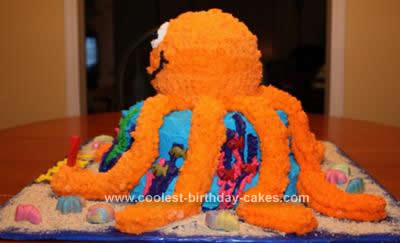 Homemade Giant Octopus Birthday Cake