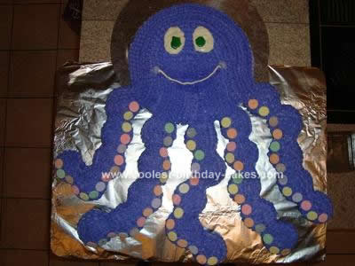 Homemade Giant Octopus Birthday Cake Idea