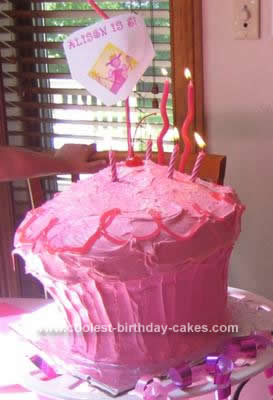 Homemade Giant Pink Cupcake Cake