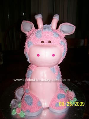 Homemade  Giraffe Birthday Cake