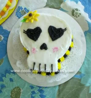 Homemade Girl Skull Birthday Cake Design