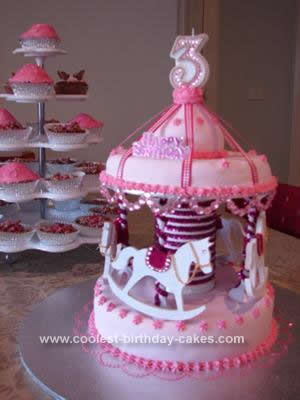 Homemade Girls Carousel Cake